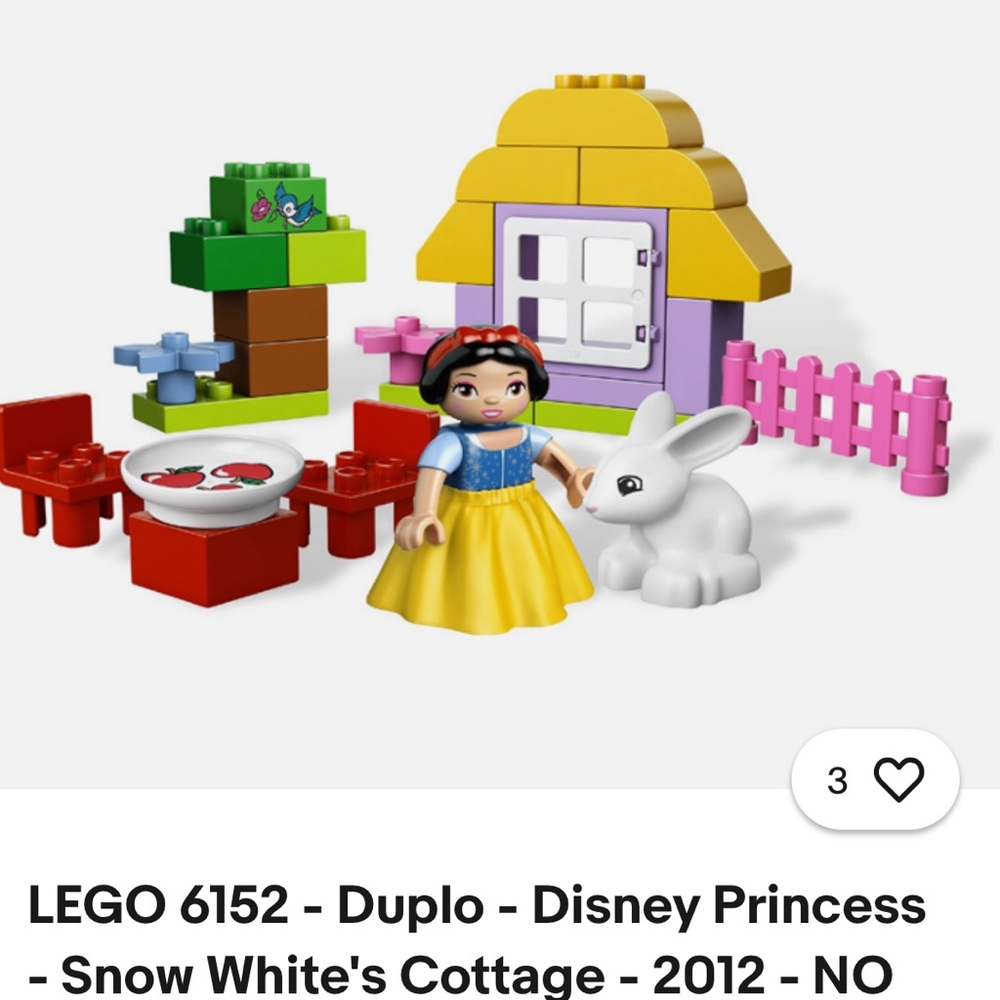 3 Disney Princesses Lego Duplo Snow White, Cinderella, Sleeping Beauty - Picture 5 of 7